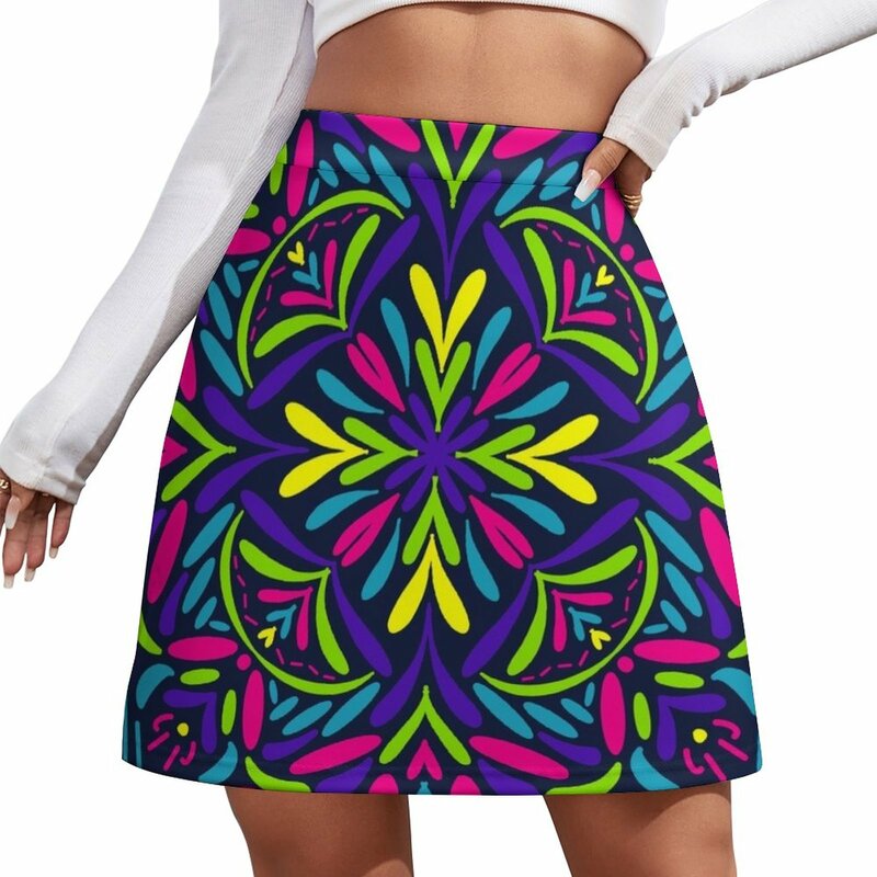 Minifalda de Mandala Coral N ° 1 para mujer, falda sexy, elegante, social, niñas