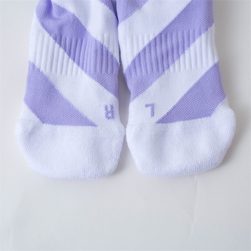 Casa de esportes-meias de alta pressão para mulheres, antiderrapantes, respiráveis, elásticas, para a perna, fundo de toalha