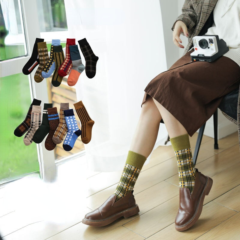 Calcetines neutros de tendencia de personalidad, estilo retro japonés y coreano, calcetines de pareja callejera