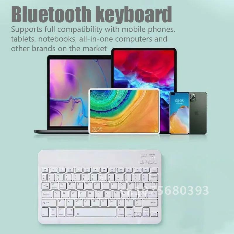 Przenośna Mini klawiatura Bluetooth dla tabletu Android iOS Windows klawiatura bezprzewodowa dla iPad telefon 10 cali