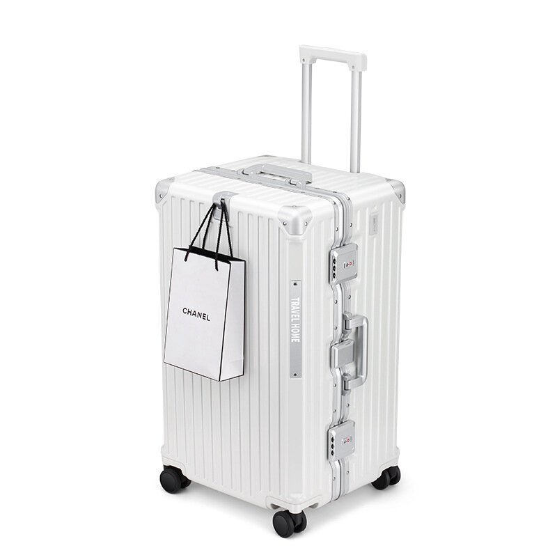 Koper perjalanan multi-fungsi, ukuran besar, koper bingkai aluminium, koper Roda Universal ukuran plus, tas asrama