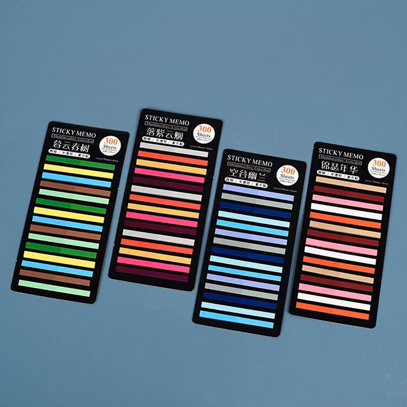 300 Folhas Rainbow Color Index Memo Pad Postou-O Papel Adesivo Notas Pegajosas Notepad Marcador Material Escolar Papelaria Kawaii
