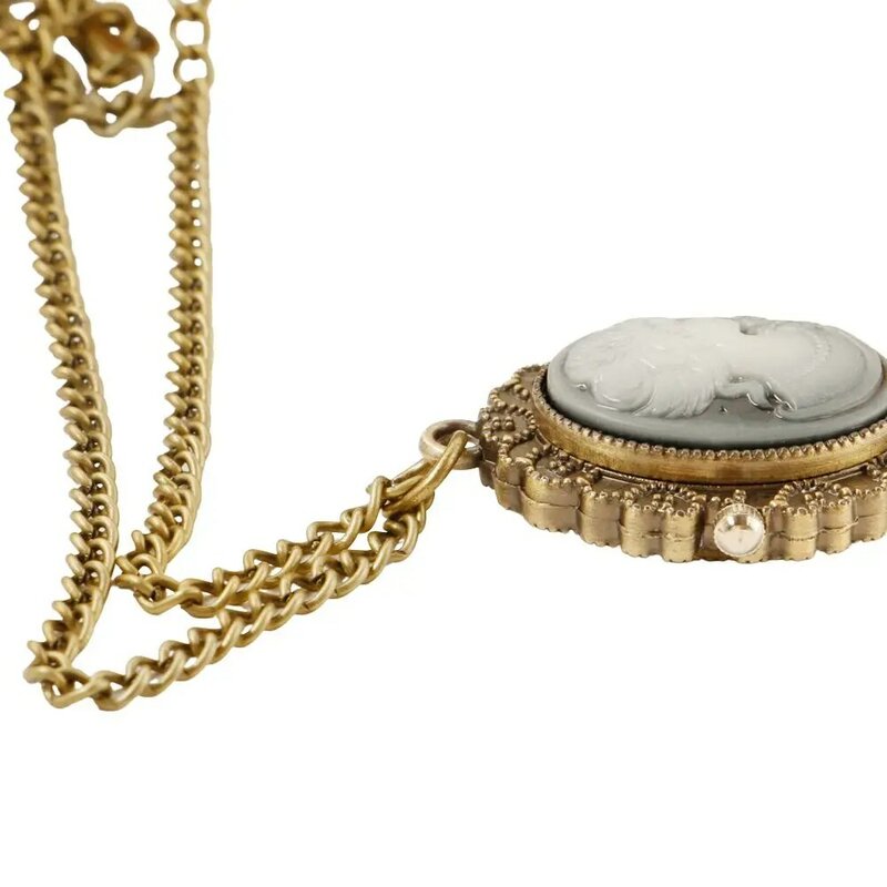 Modeschmuck Design Halskette Taschenuhr Damen Vintage Quarz Fob Uhr