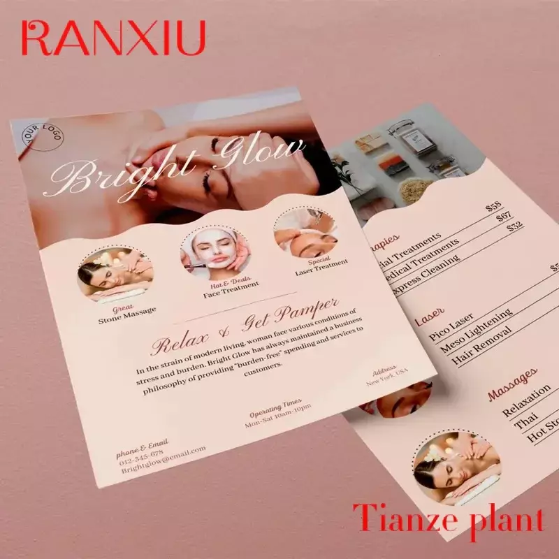 Custom High End Personalized Custom Folding Paper User Manual Leaflet Booklet Trifold Flyers Advertising Catalogue Printing Broc