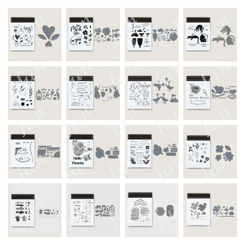 Kawaii wykrojniki i wyczyść znaczki zestawy 2023 nowości Diy kartka z życzeniami Album Scrapbooking dekoracja szablon do wytłaczania