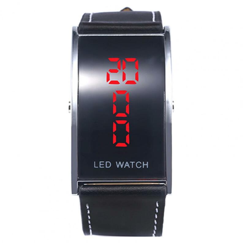 นาฬิกาข้อมือนาฬิกาข้อมือสำหรับผู้ชาย LED ดิจิตอลสำหรับผู้ชายนาฬิกาสี่เหลี่ยมผืนผ้าสำหรับออกเดทนาฬิกาธุรกิจ