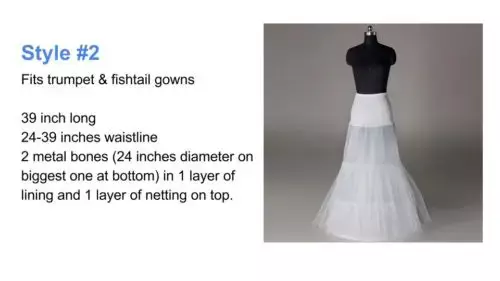 White Hoop/Hoopless/Mermaid/Fishtail Bridal Petticoat Crinoline Underskirt For Evening Prom Quinceanera Special OCcasion Dress