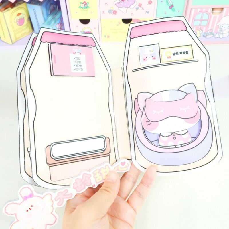 Hamster Keeper Sticker Book Material Package Lactic Acid Bacteria Cat Quiet Book Girl  Homemade Craft Toys