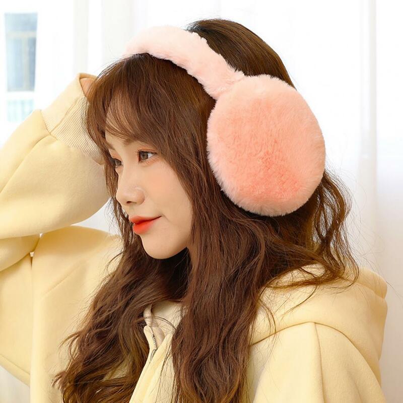 Women Winter Earmuffs Thick Plush Cozy Solid Color Earmuffs Anti-slip Foldable Ear Protection Ear Cover Outdoor Ear Warmers