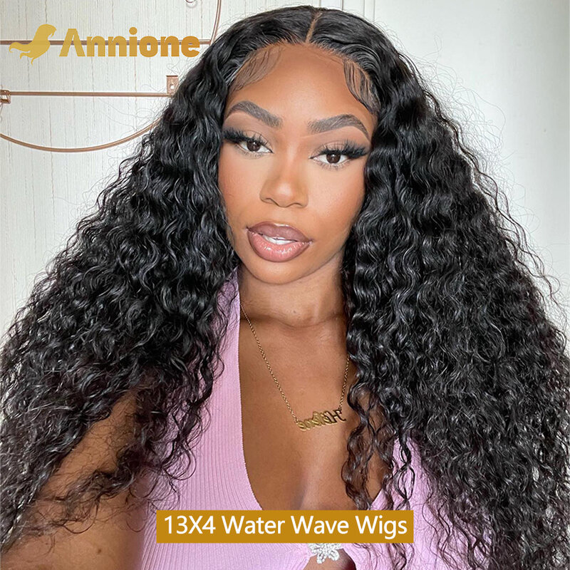 Water Curly 28inch Lace Front Wig 13x4 HD Transparent Lace Front Human Hair Wig Brazilian Natural 100% Human Hair Wigs For Women