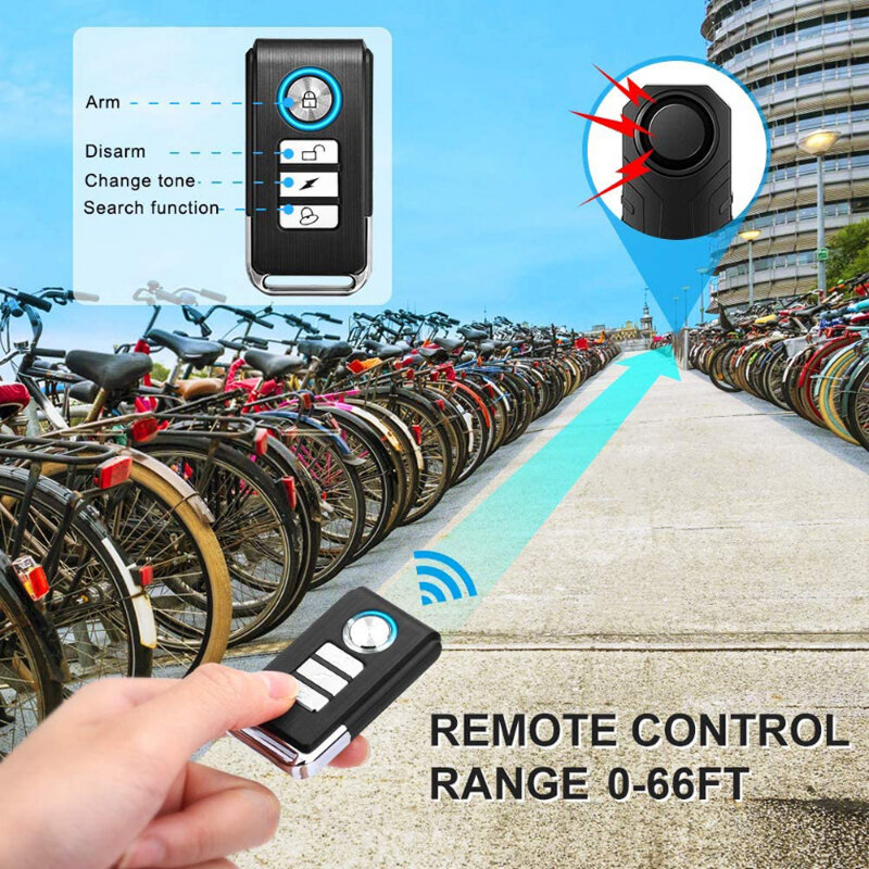 Motorcycle Bike Alarm Wireless Remote Control Waterproof Electric Bicycle Security Anti Lost Alarm Vibration Detector Alarm