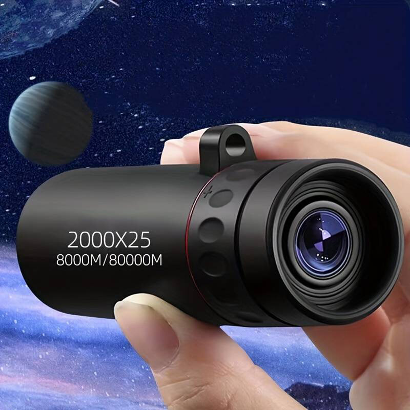 2000X25 Hd Monocular Telescope Zooming Focus Green Film Binocular Optical Hunting Tourism Scope for Outdoor