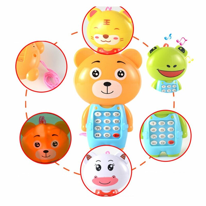 1 Piece Electronic Toy Phone Musical Cute Children Phone Toy Early Education Cartoon Telephone Kid Toys Random Color