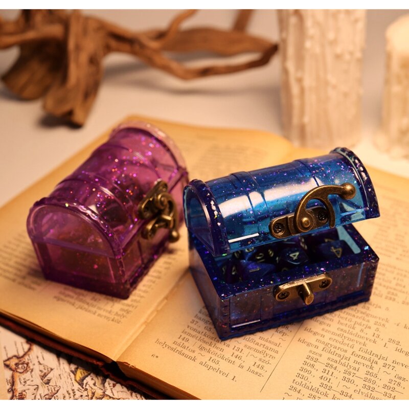 Y1UB Cetakan Kotak Penyimpanan Dadu Kotak Harta Karun 3D untuk Tempat Perhiasan DIY Penyimpanan Perhiasan