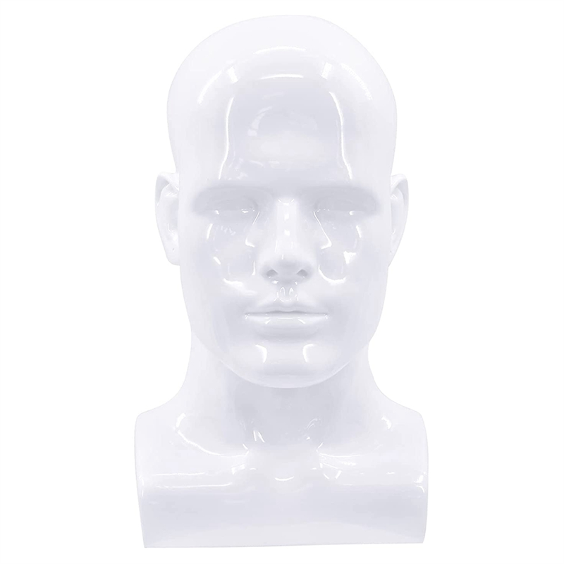 Мужская голова манекена, профессиональная голова манекена для дисплея, парики, головные уборы, маска для наушников (белая)
