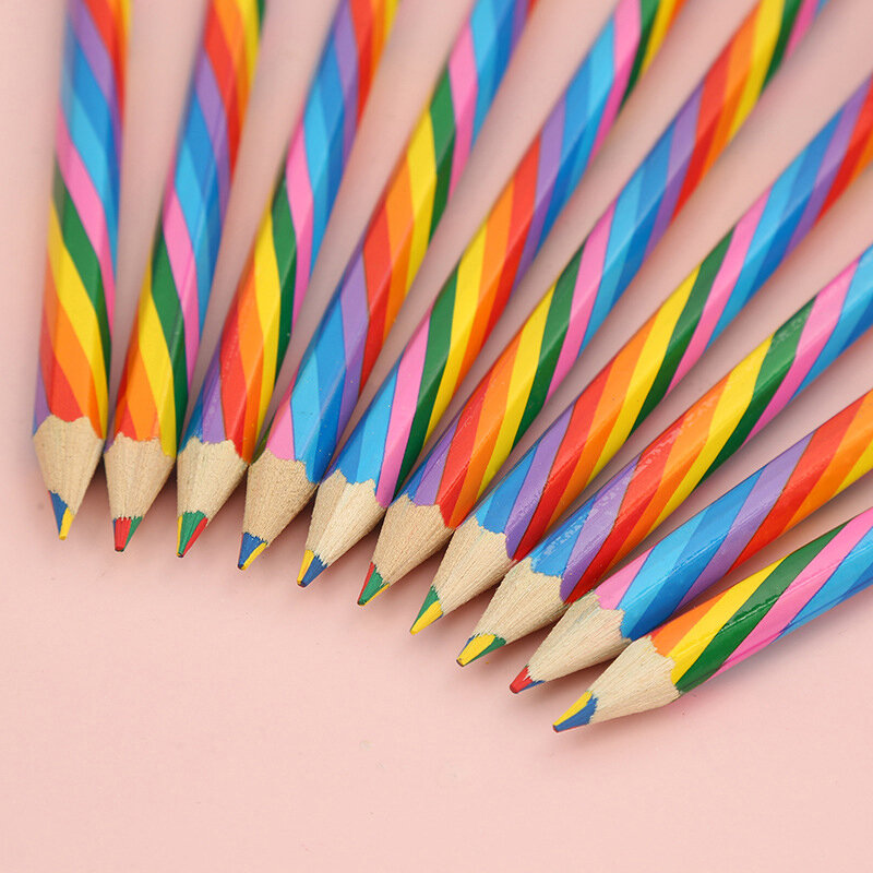 Lápis arco-íris de 4 cores para desenho, papelaria, grafite, ferramenta de pintura, escritório e material escolar, 1pc