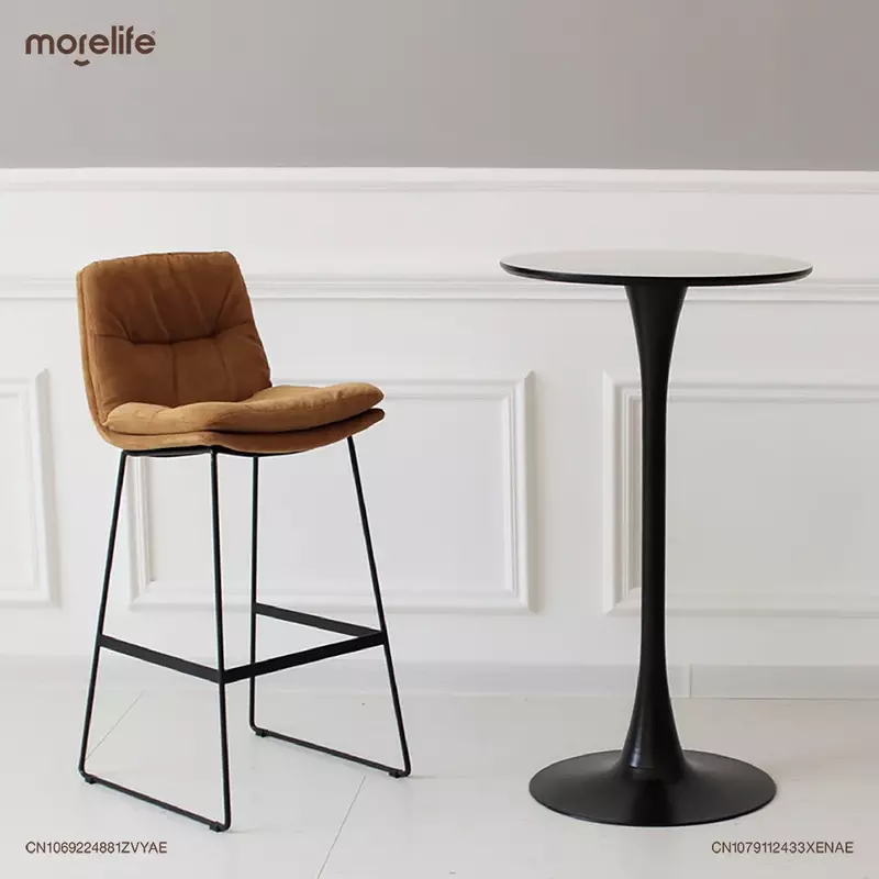 Nowoczesne żelazne oparcie PU krzesła barowe oświetlenie domu luksusowa kuchnia wysoki stołek kawiarnia styl wyspy stół krzesło do jadalni meble