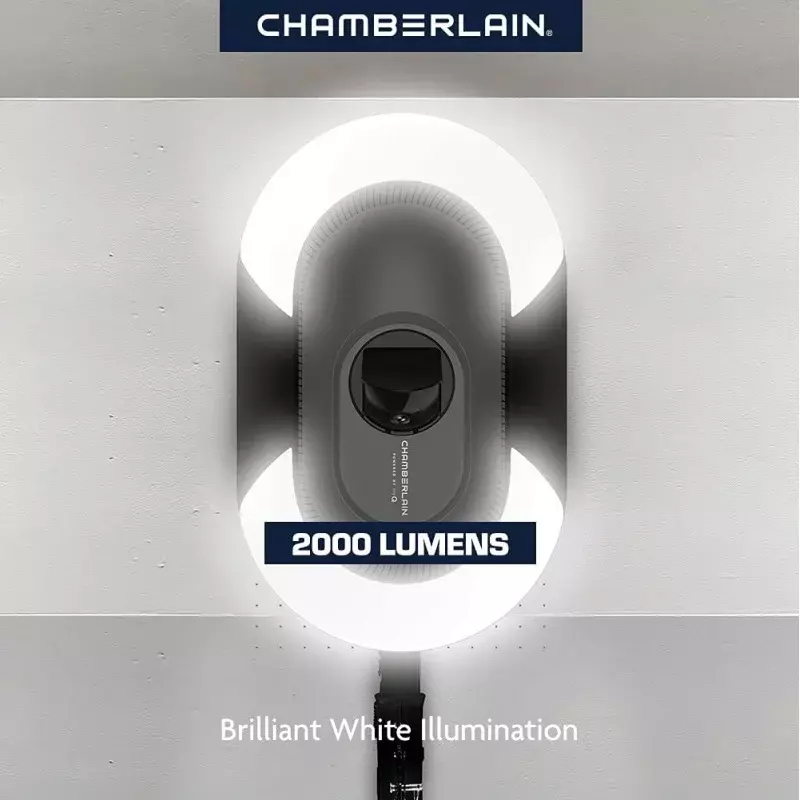 Chamberlain B6753T pembuka pintu garasi cerdas, Streaming Video & lampu LED sudut canggih-myQ pengontrol Smartphone-Ultra
