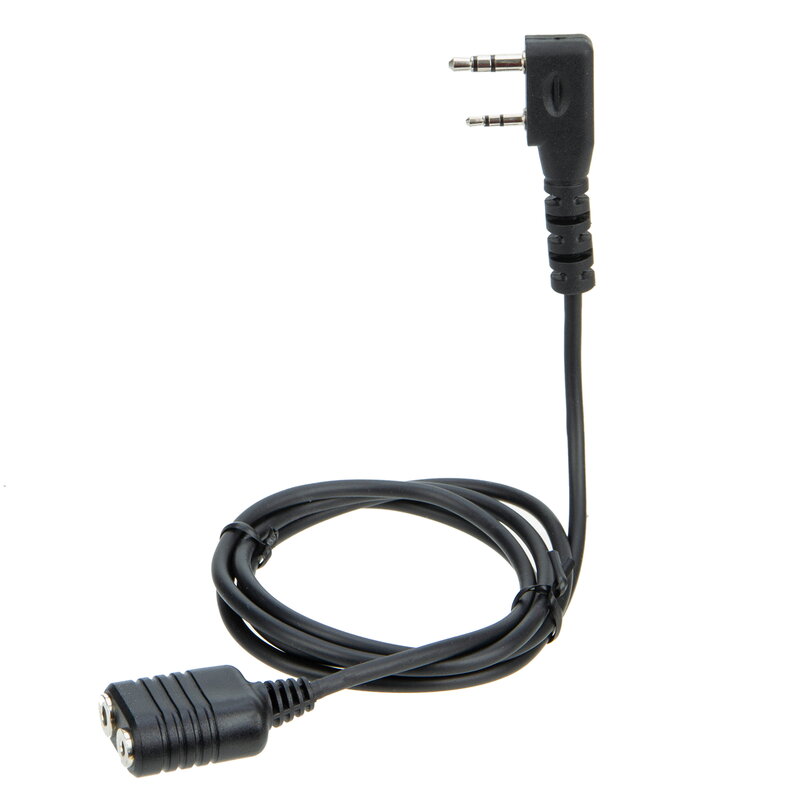 K Type 2 Pin Speaker Mic Headset Oortelefoon Verlengsnoer Kabel Voor Baofeng UV-5R BF-888s Voor Kenwood Walkie Talkie