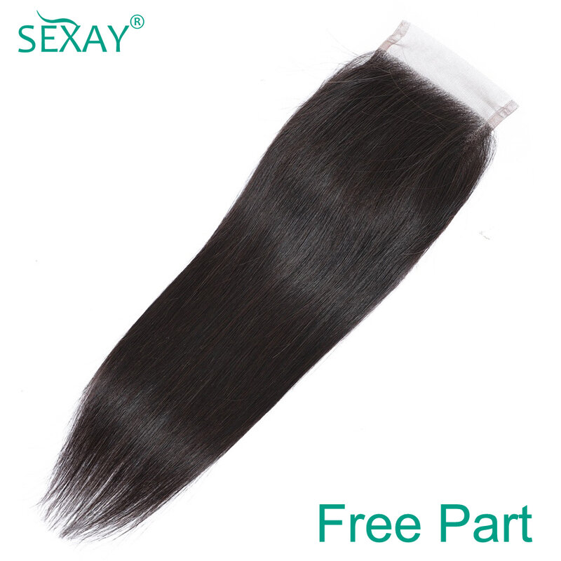 Sexay 4x4 Transparent Lace Closure With Baby Hair 100% Brazilian Human Hair Swiss Lace Closures Free Middle Part For Black Women