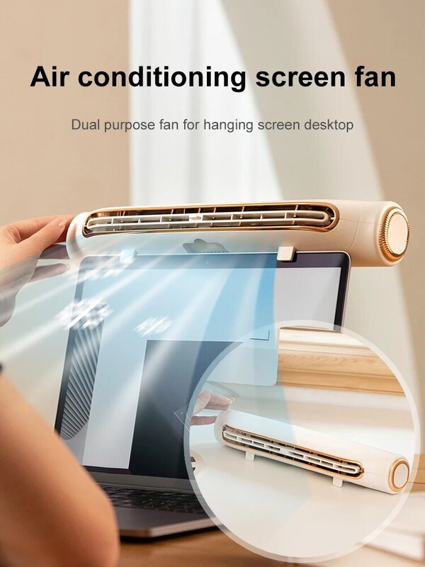 Screen Hanging Office Fan Computer Screen Hanging Fan 4 Wind Speeds Screen Hanging Fan Adjustable Angle Home Study Tools