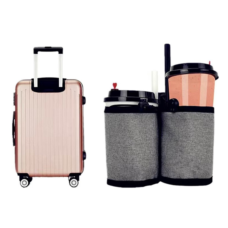 Portavasos de viaje para equipaje, bolsa de almacenamiento para botella de bebida, se adapta a todas las asas de maleta