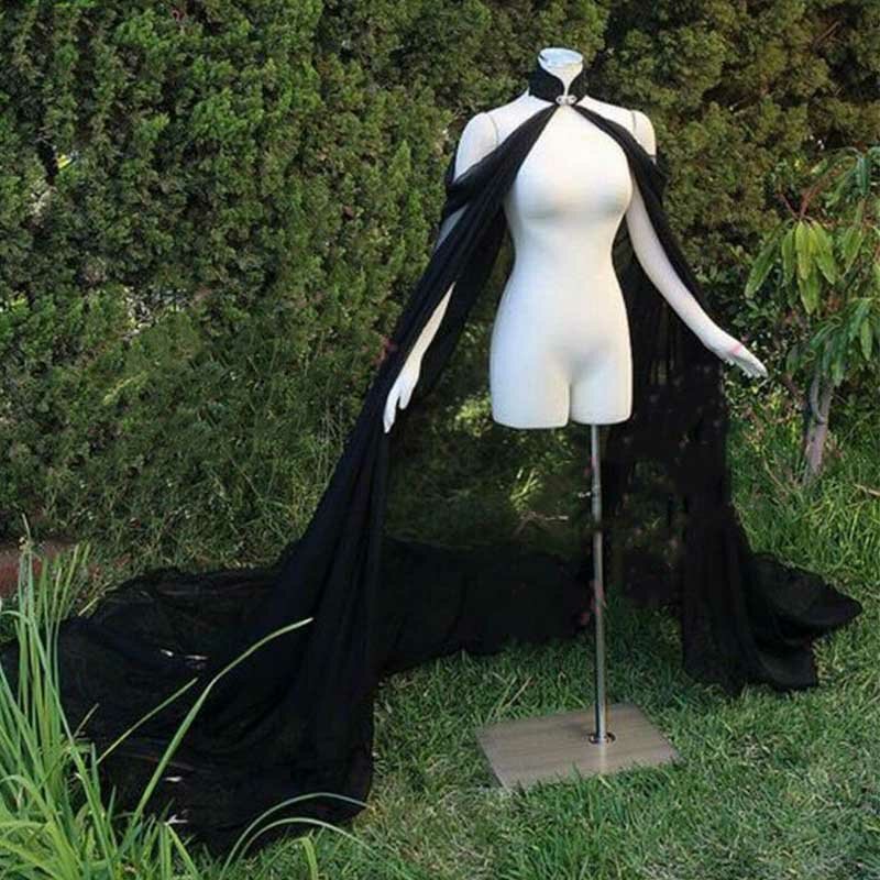 Женская шифоновая накидка, черная элегантная зеленая шаль для вечернего платья, пальто, свадебные аксессуары, плащ невесты, длинная шаль, платье-эльф
