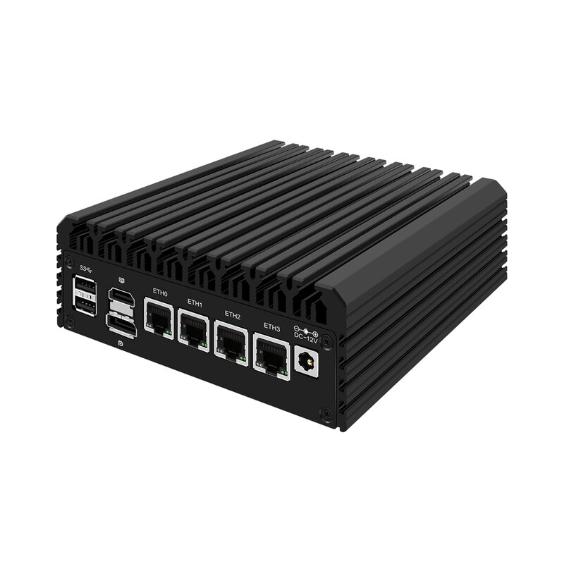 HUNSN RJ34,N200, urządzenie mikro Firewall, Router PC,4x2,5 gbe I226-V LAN, DDR5 RAM, Mini PC, OPNsense, VPN,GPIO, gniazdo TF, HDMI, DP