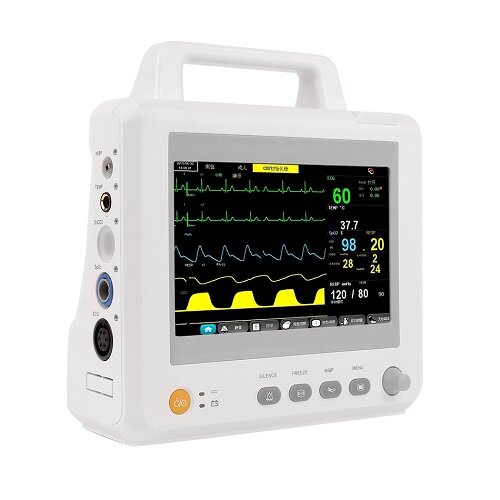 Monitor de paciente ICU con 6 parámetros ECG NIBP SPO2 temperatura y ETCO2 opcional para humano o veterinario