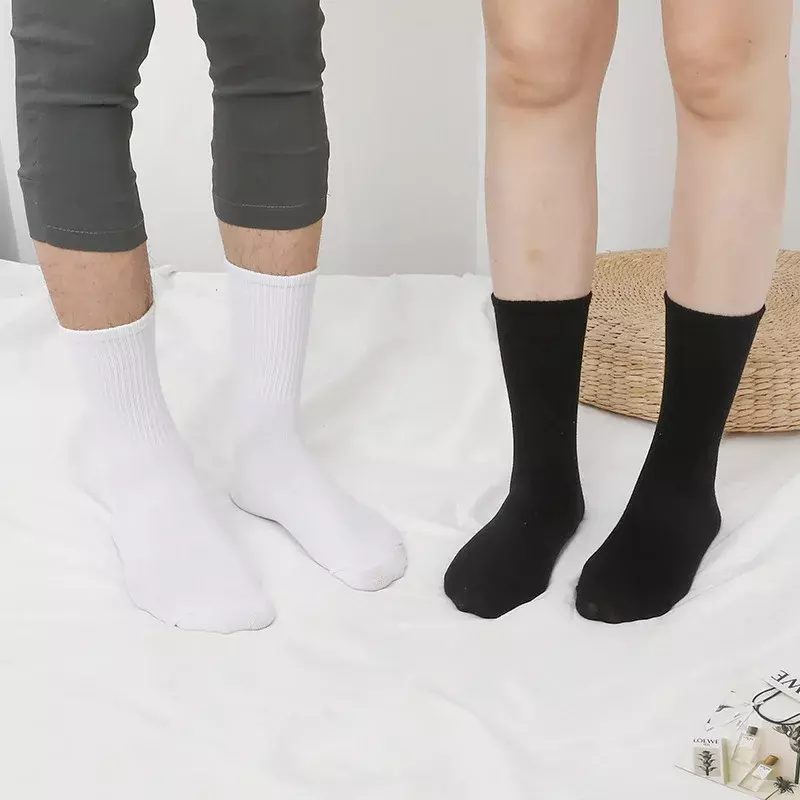 Spring and Summer New Black and White Solid Color Invisible Boat Cotton Breathable Men's and Women's electric heating socks