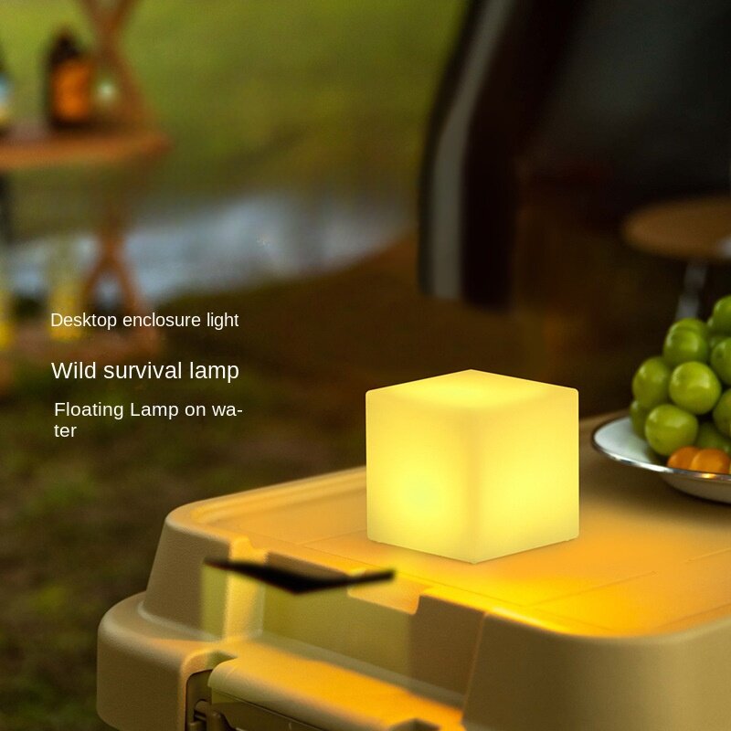 Luz LED de noche pequeña con carga USB, barra creativa, luz de mesa de atmósfera, luz de bloque luminosa para exteriores