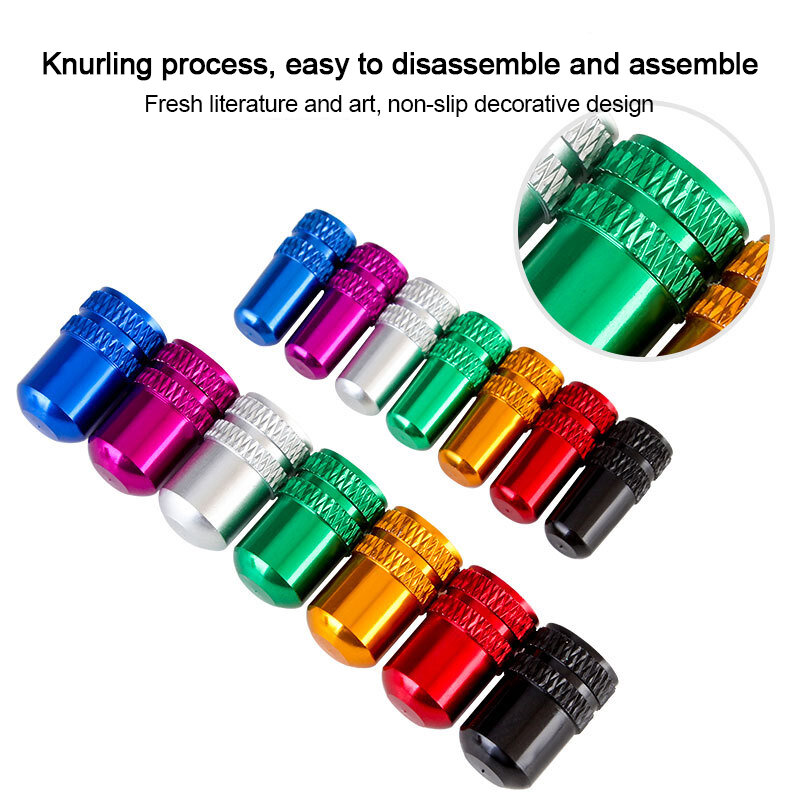 2pc Bicycle Valve Cap Aluminum Alloy Presta/Schrader Road Mountain Bike Tire Valve Cap Dust Protection Cover Bicycle Accessories
