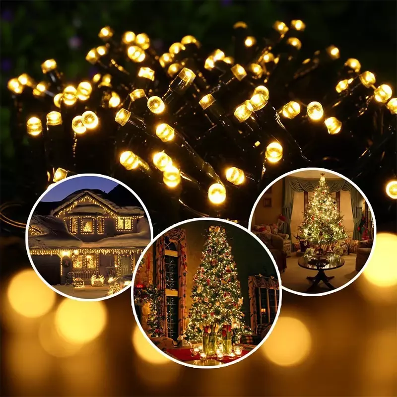 سلسلة ضوء LED شمسية مقاومة للماء ، ديكور متعدد الأوضاع ، حفلة خارجية ، شجرة عيد الميلاد ، جهاز تحكم عن بعد ، تخييم ، مقاومة للماء