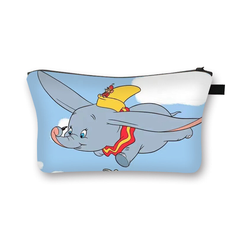 Bolsa de maquillaje de Disney Stitch y Mickey Mouse, bolsa de cosméticos Kawaii Dumbo, bolsa de lavado de dibujos animados, estuche para lápices, regalos de Navidad para niñas