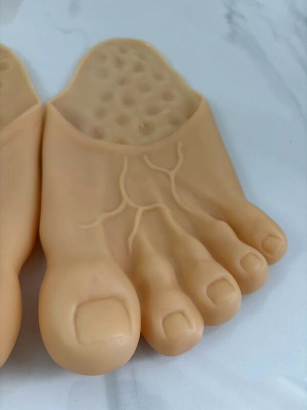 Zapatillas de goma para pies descalzos para adultos, chanclas planas para el dedo del pie, sandalias divertidas para fiesta, accesorios de miedo, 2024