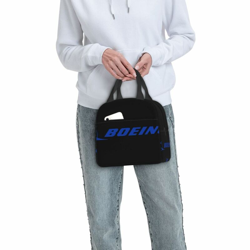 Boeing Logo Lunch Bag Insulation Bento Pack Bag Meal Pack Handbag