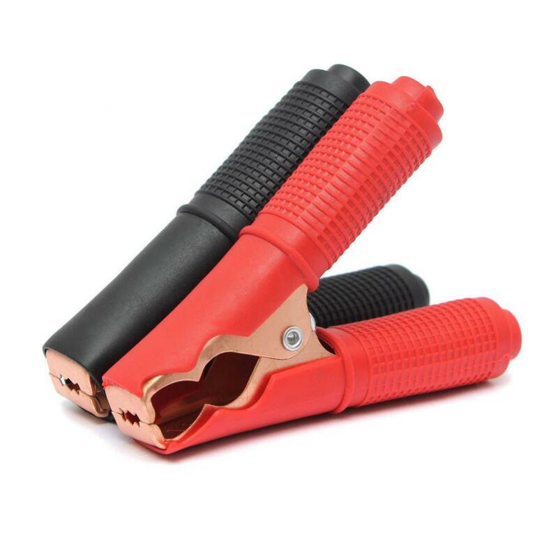 Vermelho e preto carro bateria teste clipes, braçadeiras crocodilo, ferramenta clip, veículo clipe, 2pcs