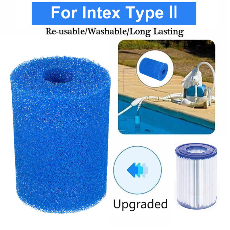Filtro de esponja lavable para piscina, pieza de esponja para Intex, reutilizable, Universal, nuevo