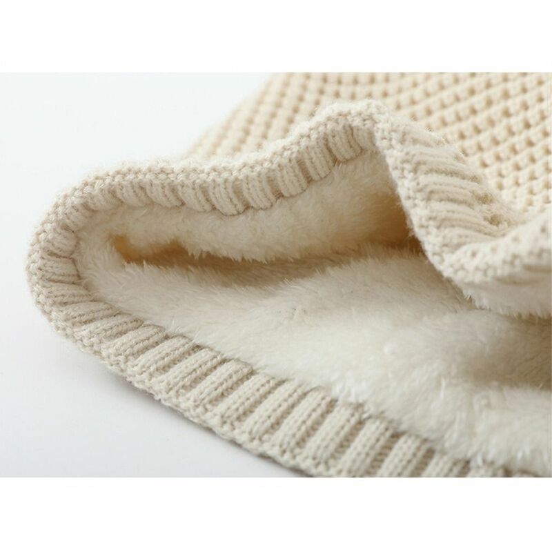Thickened Lining Knitted Neck Gaiter Fashion Keep Warm Ski Tube Scarf Neck Warmer Autumn Winter