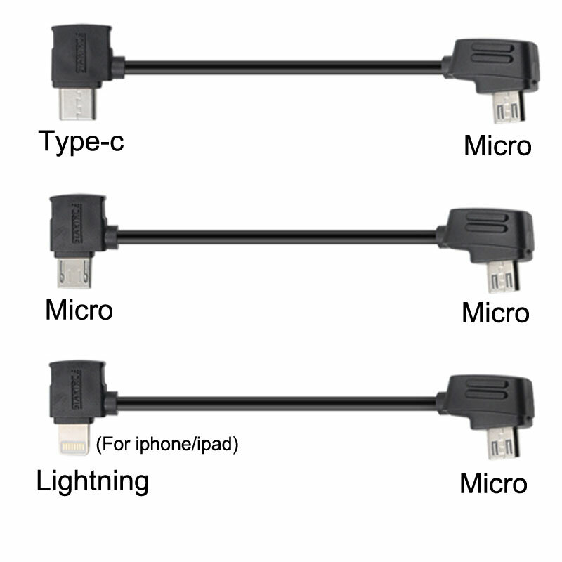 Cable de datos Micro USB para DJI Mavic 2 Pro/Mavic Mini/ Mavic Air/ Spark Controller/Samsung/i Phone Fit IOS tipo c OTG, 10cm/30cm