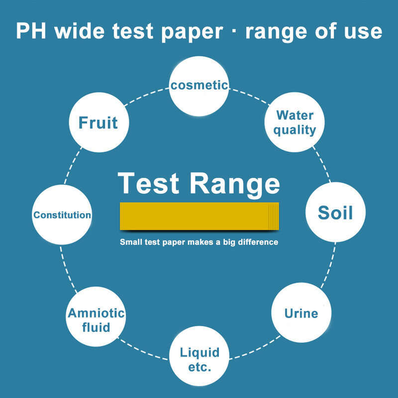 80Pcs/set Professional PH Indicator Test 1-14 PH Litmus Paper Ph Test Strips Water Cosmetics Soil Acidity Test Strips Card