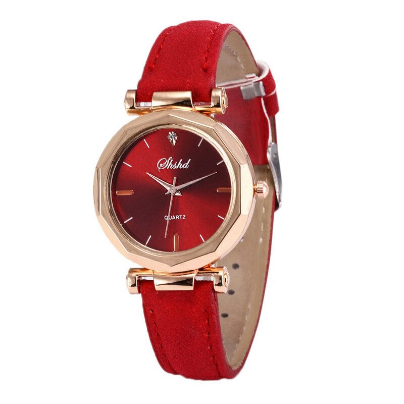 Reloj informal de cuero para Mujer, pulsera de cristal de cuarzo analógico de lujo, a la moda, 2023