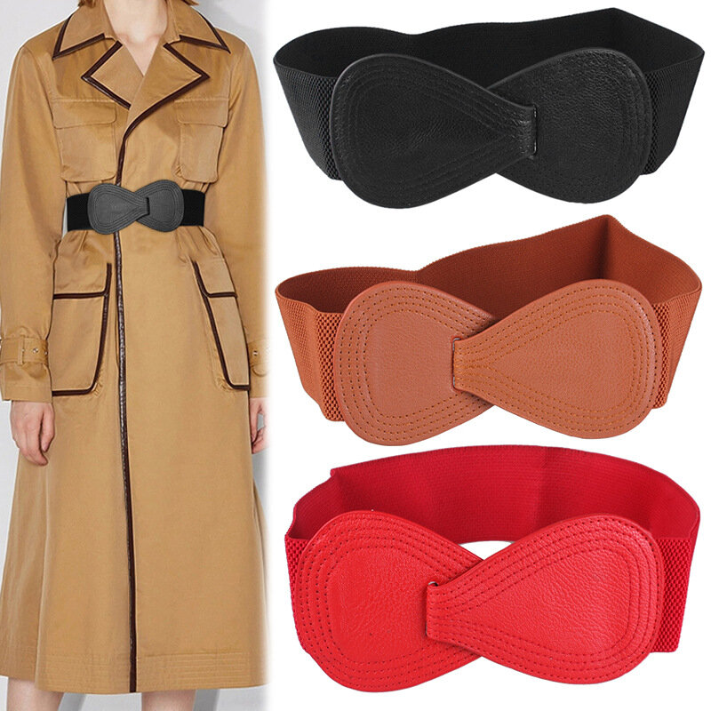 Cinturón elástico de moda para mujer, adornos de cintura decorativos con lazo elástico