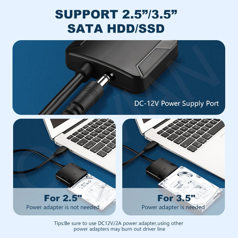 Onvian-Cable adaptador Sata a USB 3,0, convertidor de disco duro USB 3,0 para Samsung Seagate WD 2,5 3,5 HDD SSD Entrega rápida recibida