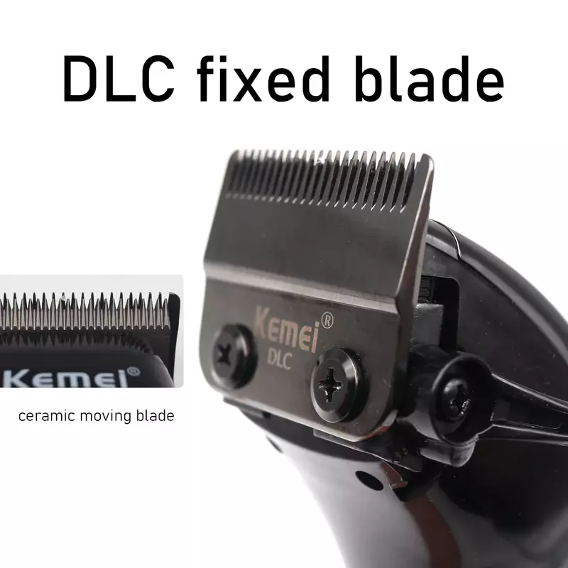 Kemei-cortadora de pelo profesional con Motor magnético para hombre, máquina de corte de pelo con cuchillas DLC de cerámica, pantalla LCD, 9000RPM, KM-1767