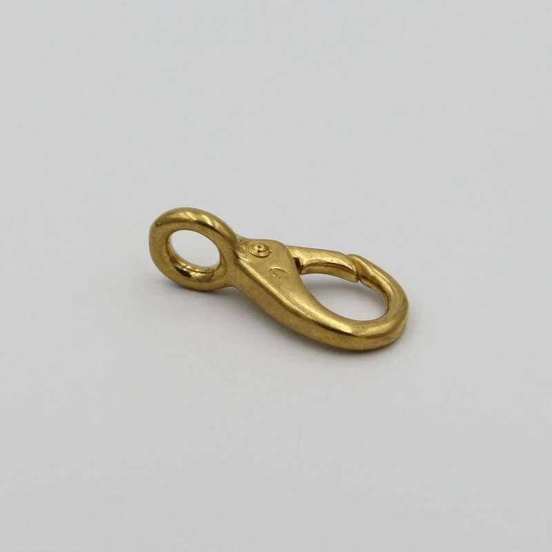 Brass Fixed Round Clasp Lanyard Fasten Hook Snap Clip 10mm