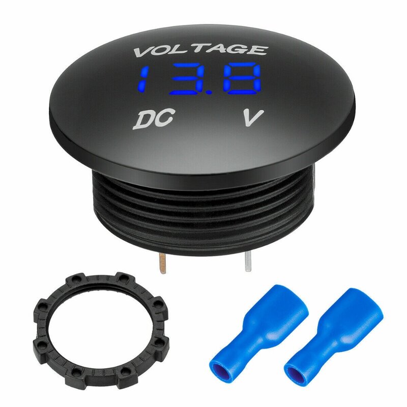 LED voltímetro digital, medidor de tensão, bateria para carro, marinha, motocicleta, 12V-24V