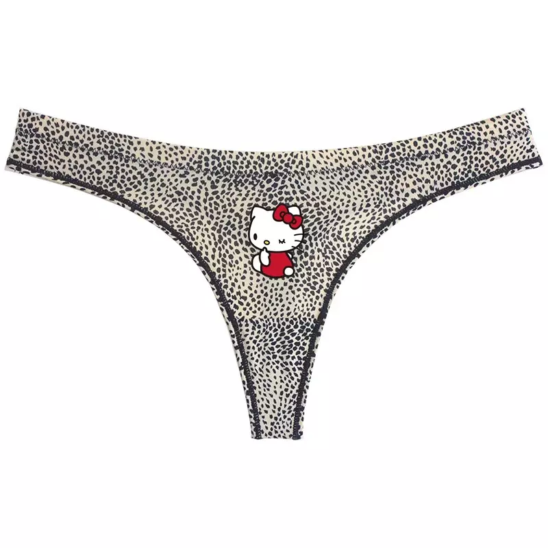 Sanrio Anime Hello Kitty Sexy Underpant Leopard Underwear Quick-drying Lightweight Seamless Thong Kawaii Birthday Gift