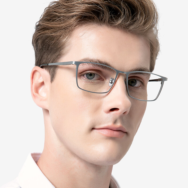 FONEX 순수 티타늄 안경테, 남성용 사각 안경테, 클래식 풀 안경테, F85641, 2020 신제품