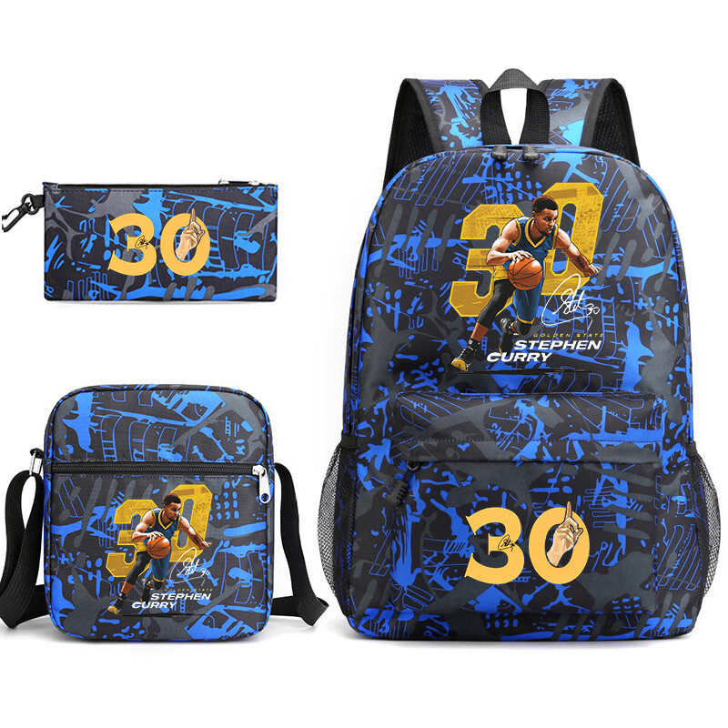 Curry avatar drukuj tornister studencki plecak młodzieżowy piórnik torba na ramię 3-częściowy zestaw